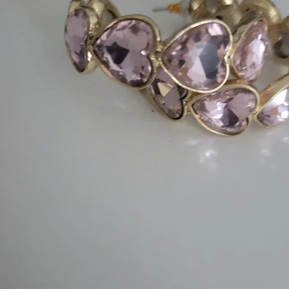 Pink heart earrings - Picture 3 of 4